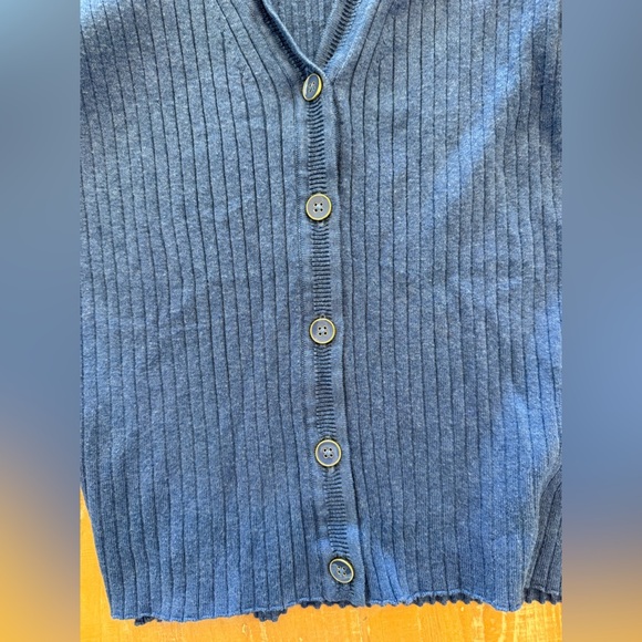 J. McLaughlin Deep Blue Ribbed Cardigan - Picture 3 of 6